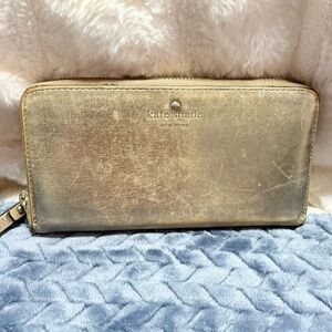 Kate Spade Metallic Gold Zip Wallet